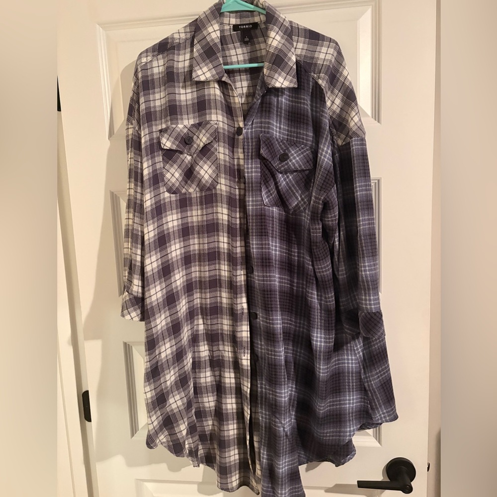 Torrid Flannel Gauze Oversized Shacket.  Size 1